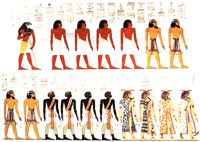 Egyptian Mural of races seti l Pictures, Images and Photos