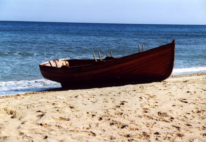 Rowing boat on beach at Shanklin, IOW