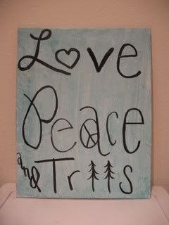 Painting Love Peace and Trees