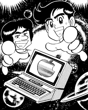 Steve Jobs and Steve Wozniak, drawn in Manga