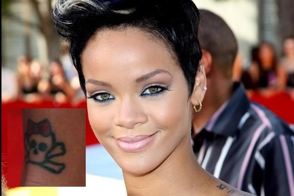 Singer Rihanna has several tattoos including a small Maori tattoo she got