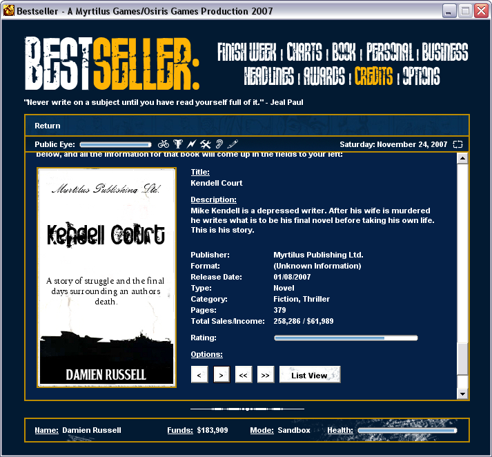 Bestseller Screenshot