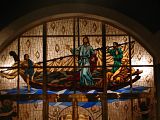Stained Glass image of Christ and His disciples in the boat