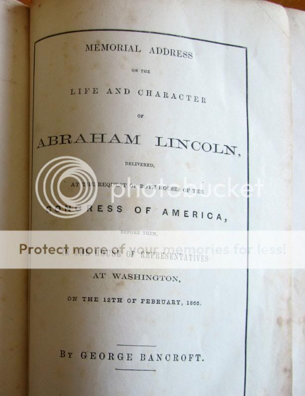 Abraham Lincoln Memorial Funeral Book 1866 Very Rare ~  